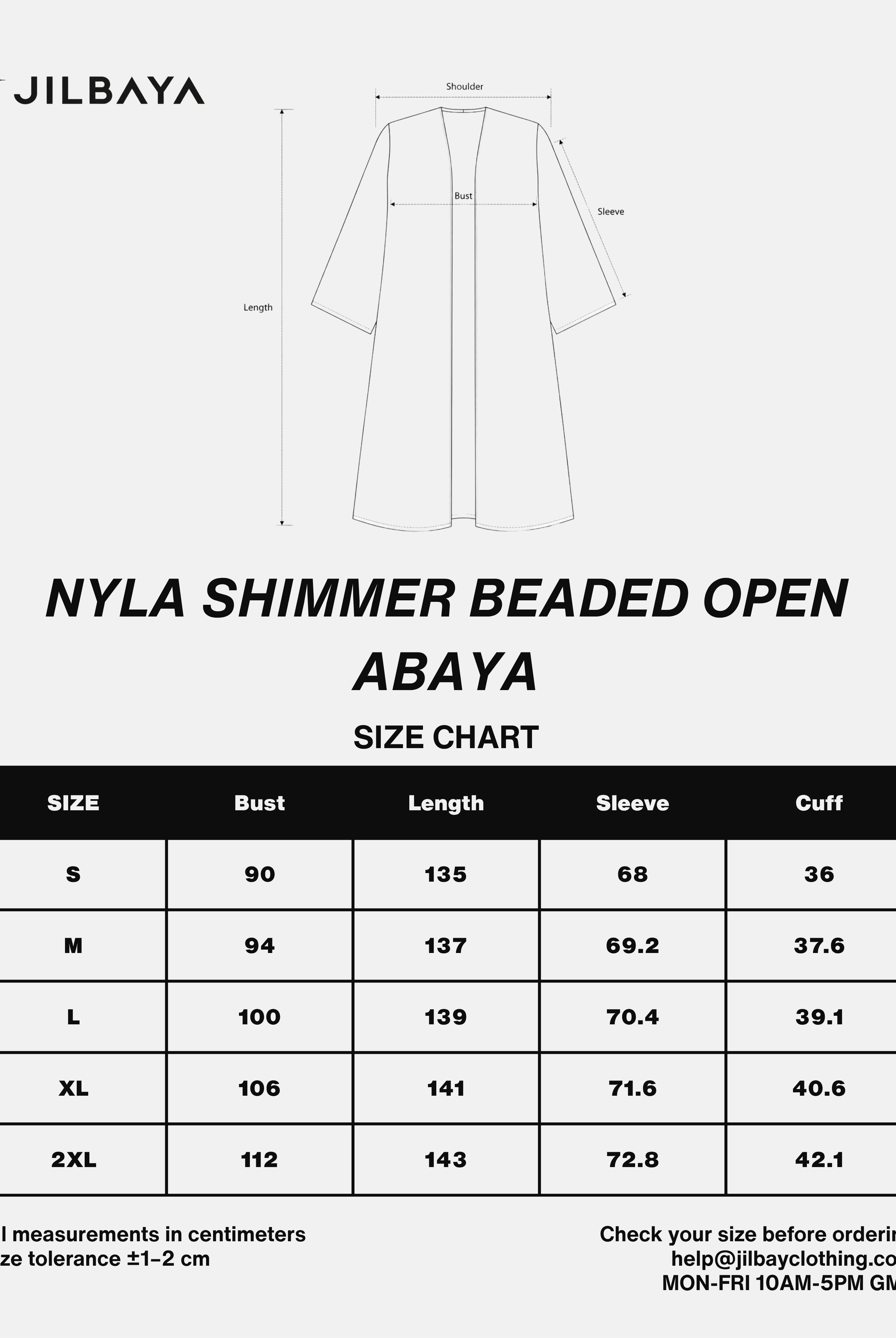 Nyla Shimmer Beaded Open Abaya JILBAYA