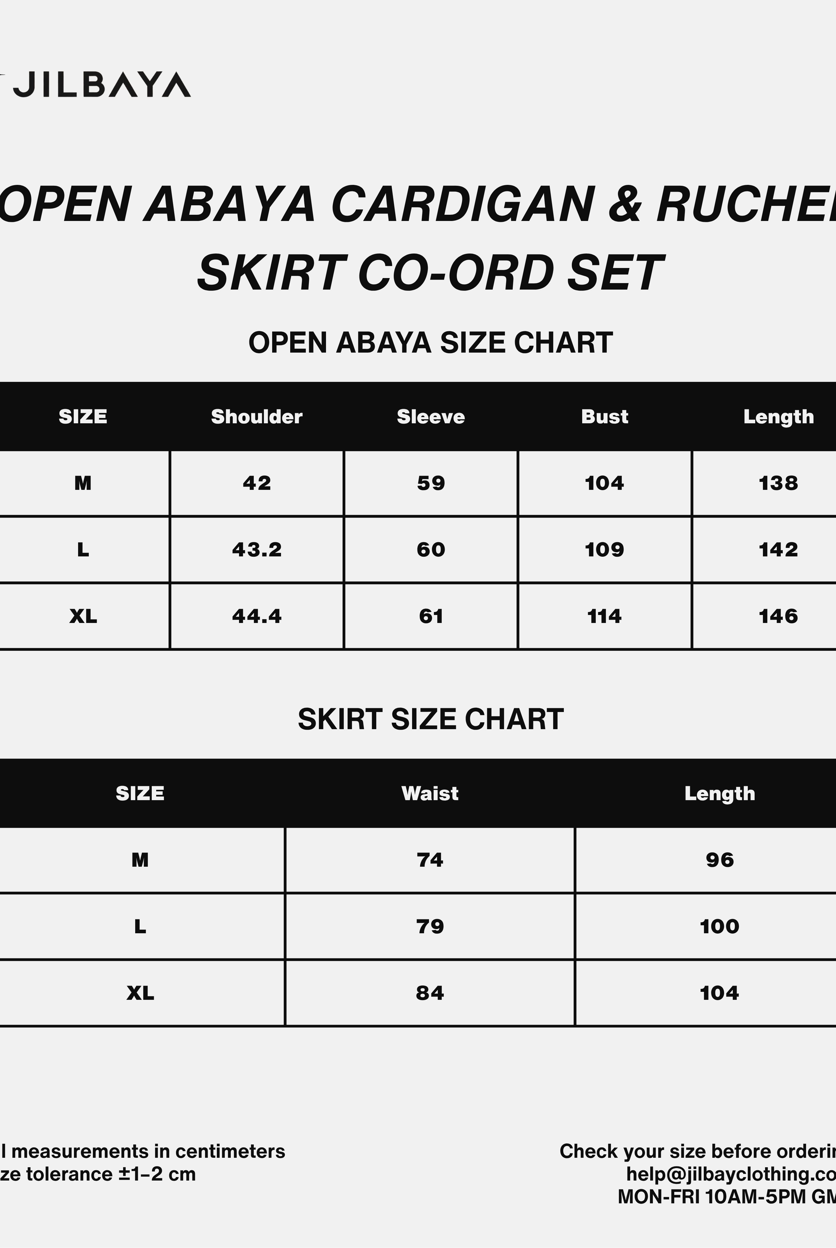 Open Abaya Cardigan & Ruched Skirt Co-Ord Set JILBAYA