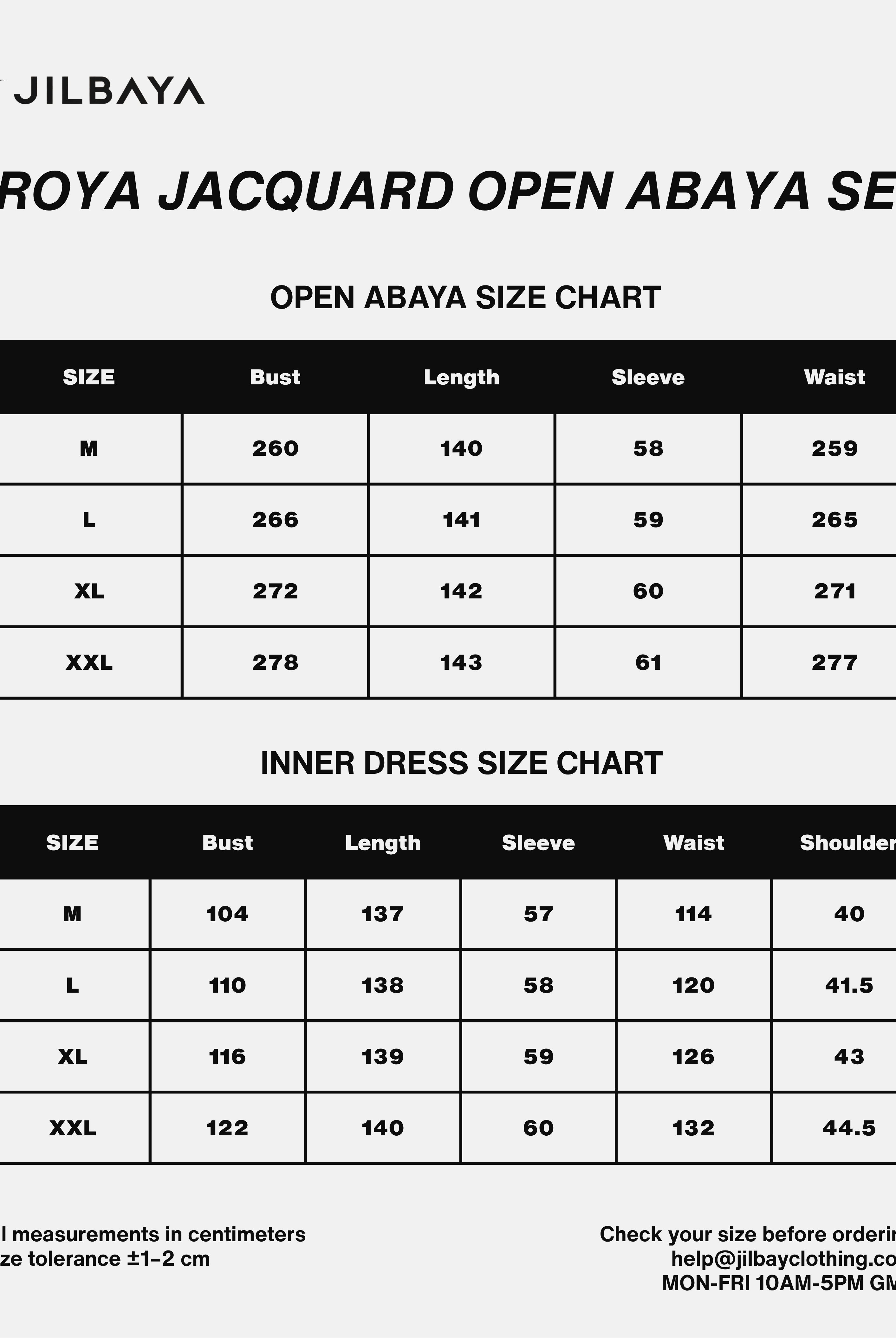 Roya Jacquard Open Abaya Set JILBAYA