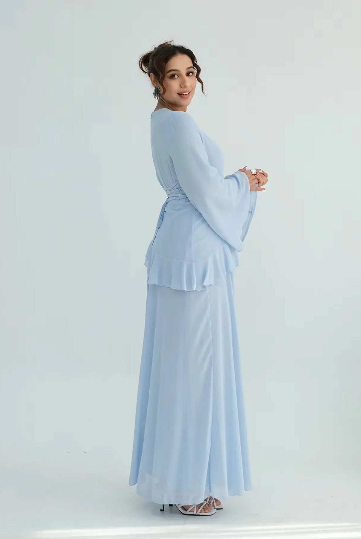 Chiffon Long Sleeve Dress Elegant Slim Fit JILBAYA