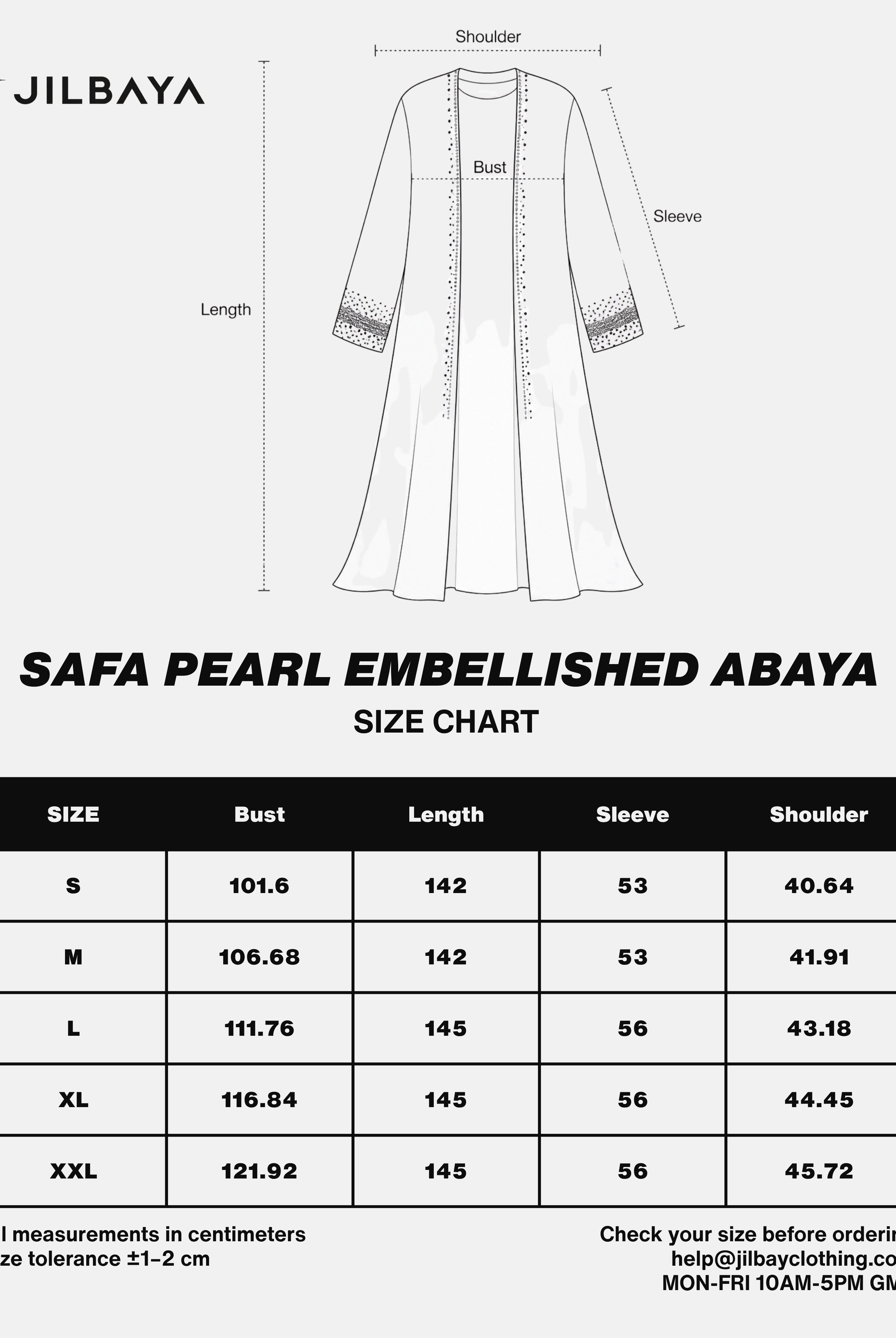 Safa Pearl Embellished Abaya with Matching Scarf JILBAYA