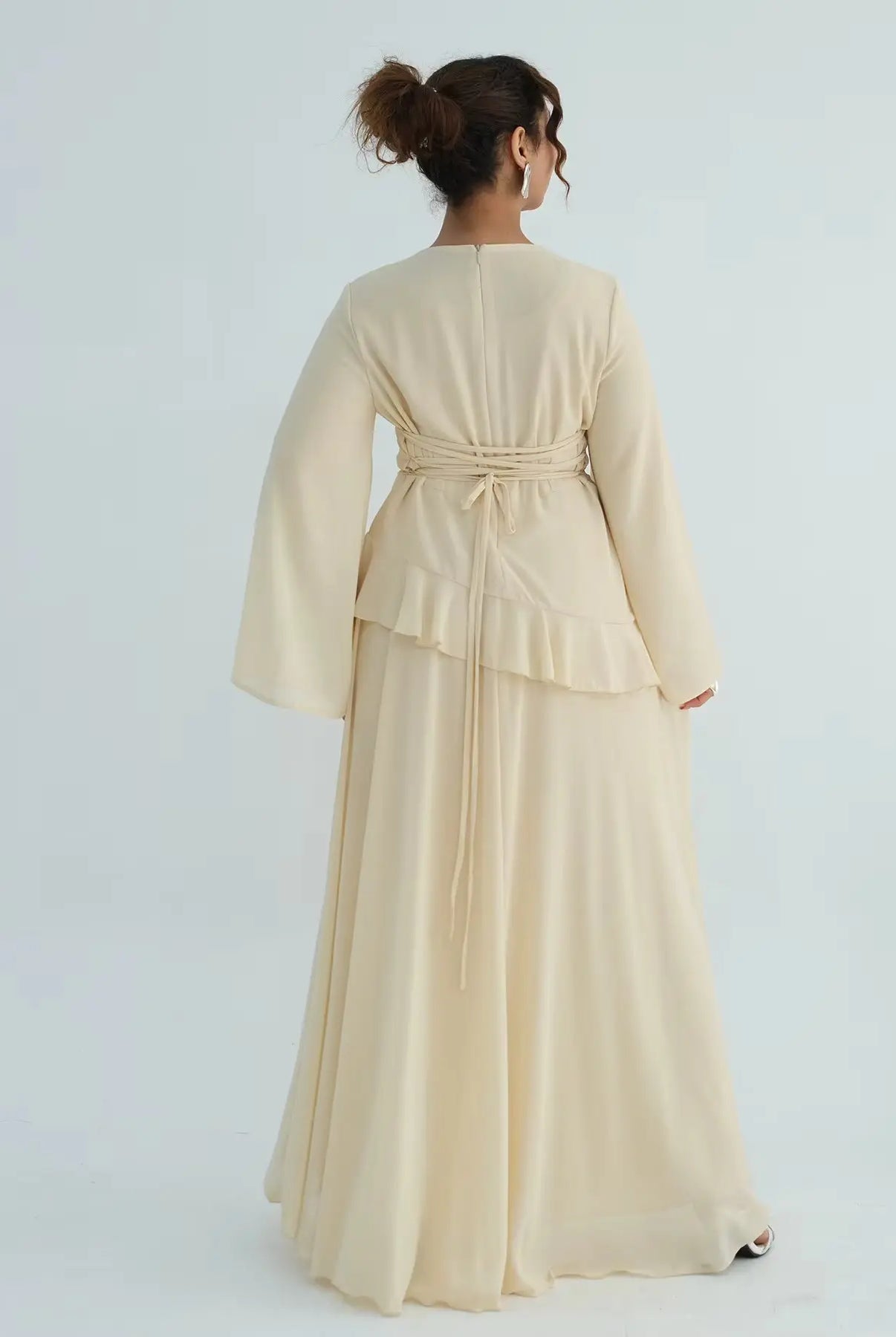 Chiffon Long Sleeve Dress Elegant Slim Fit JILBAYA