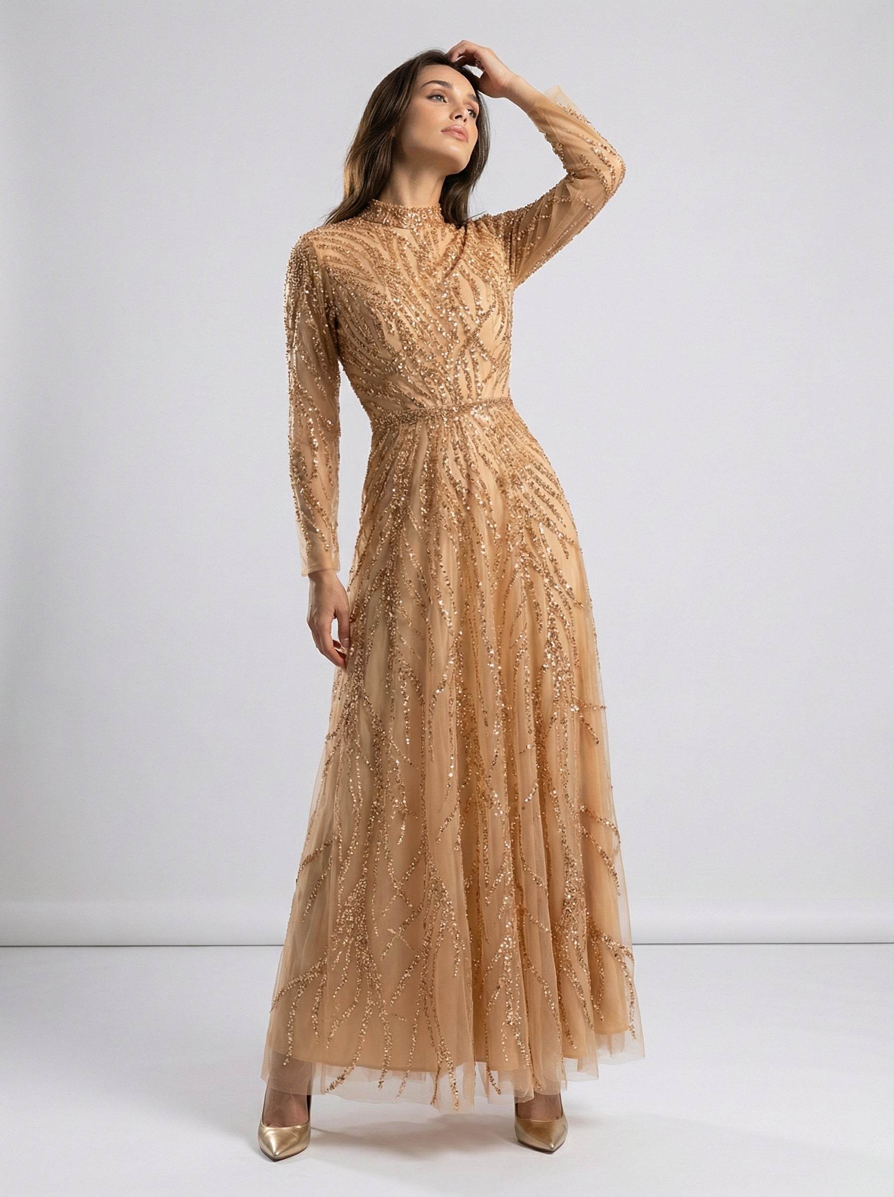 Aurelia Hand-Embellished Tulle Gown JILBAYA
