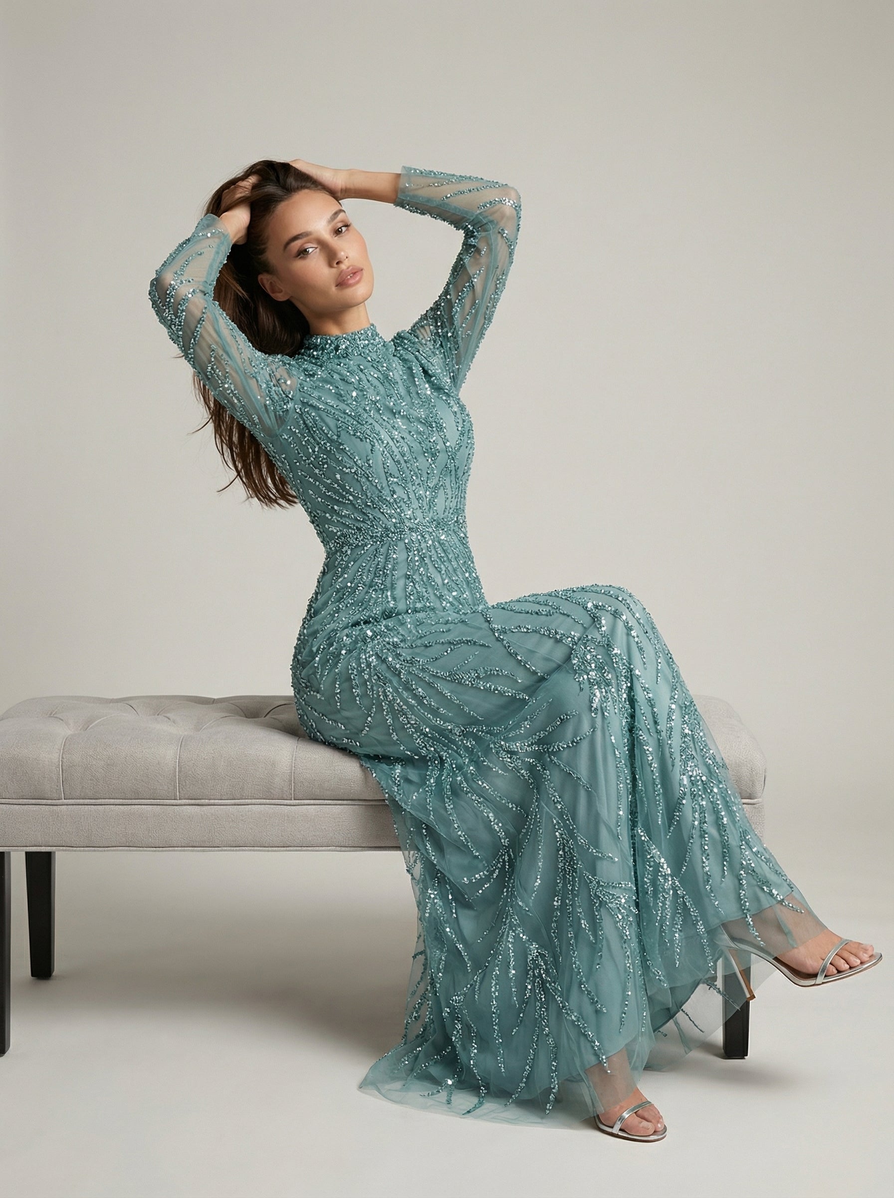 Aurelia Hand-Embellished Tulle Gown JILBAYA
