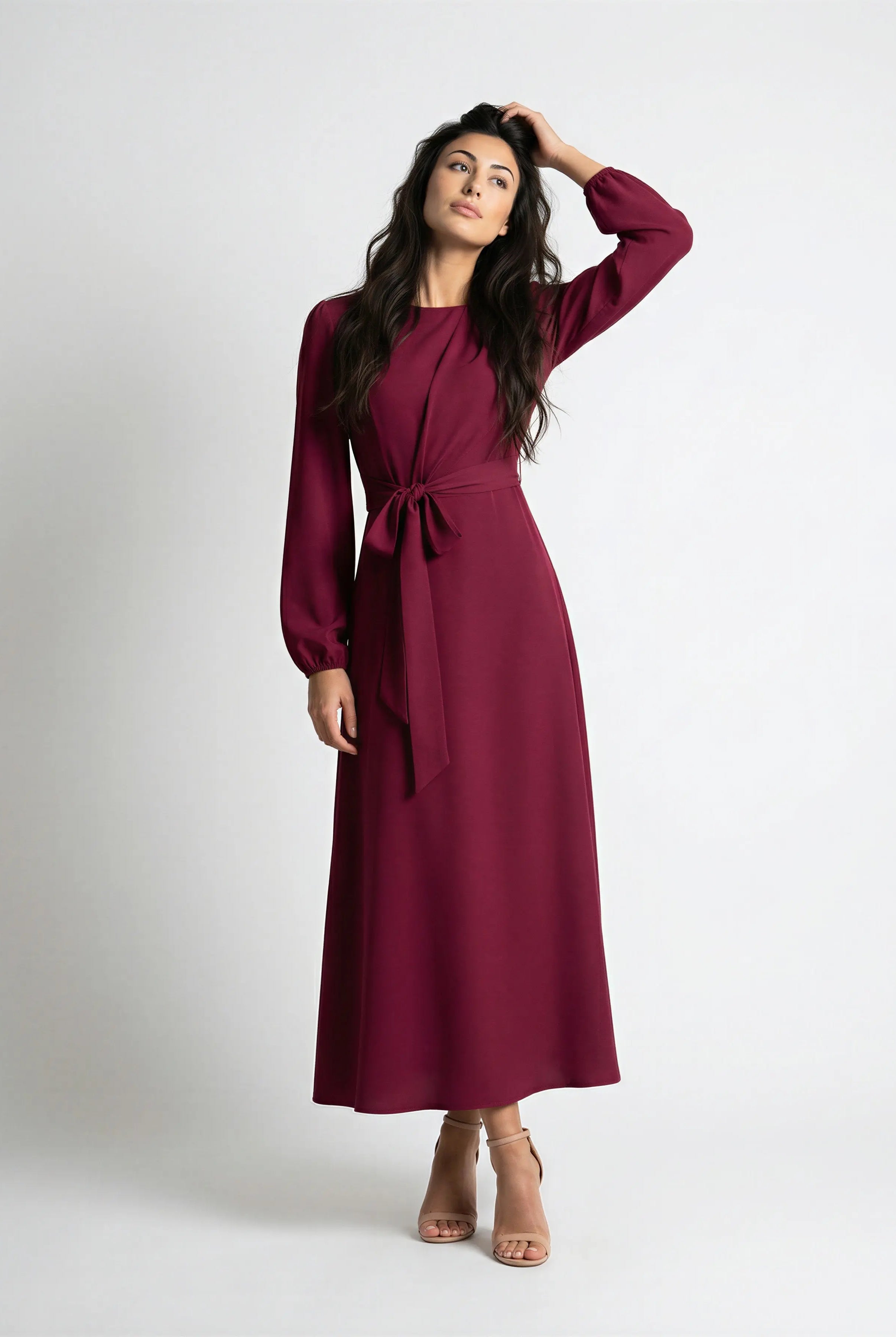 Elegant Long Sleeve Abaya Dress JILBAYA