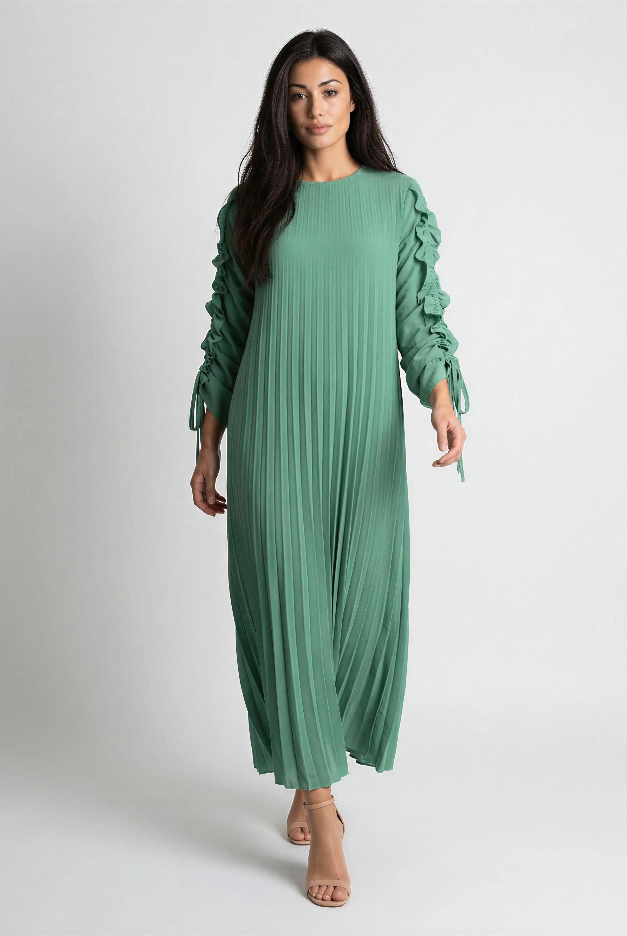 Full Sleeve Pleated Sundress JILBAYA