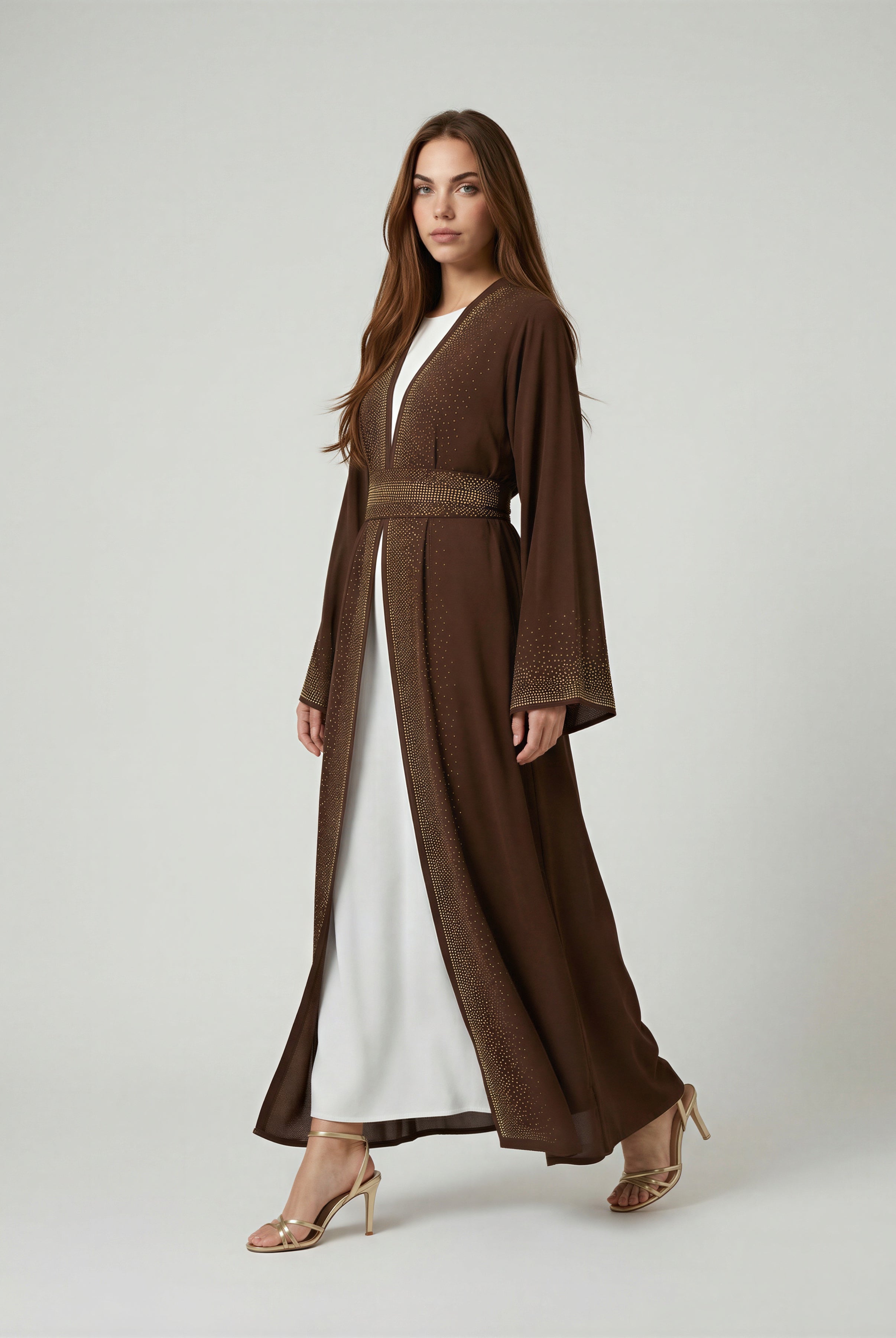 Luxe Embellished Open Abaya Set JILBAYA