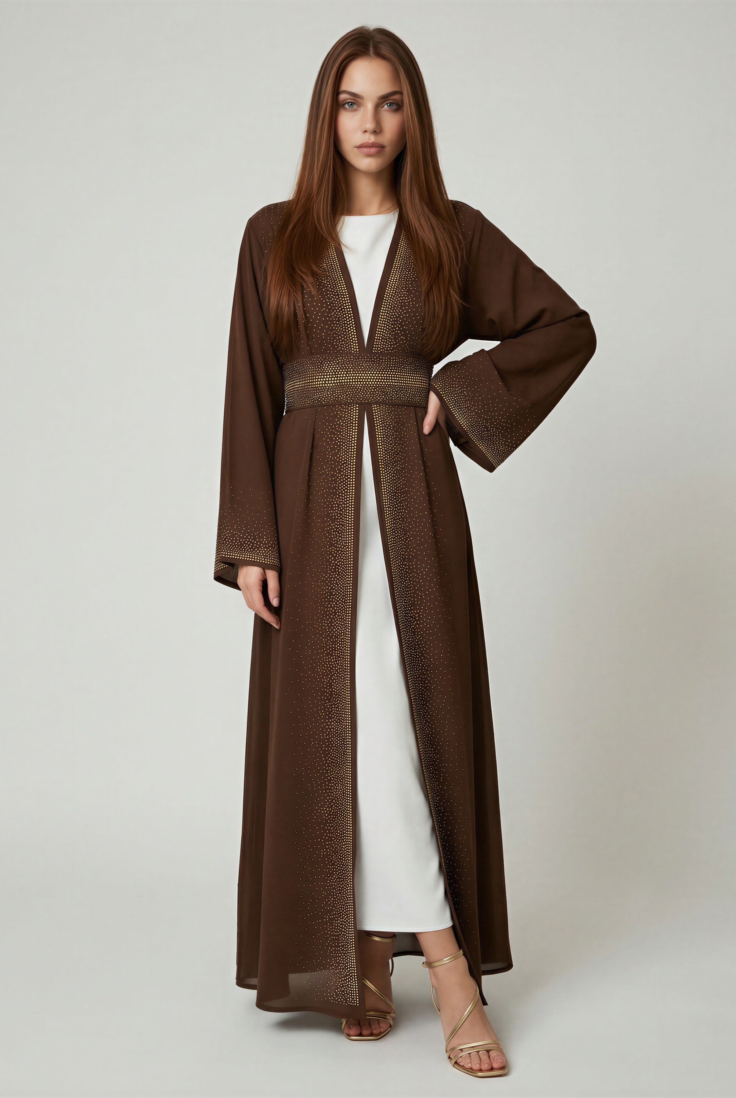 Luxe Embellished Open Abaya Set JILBAYA