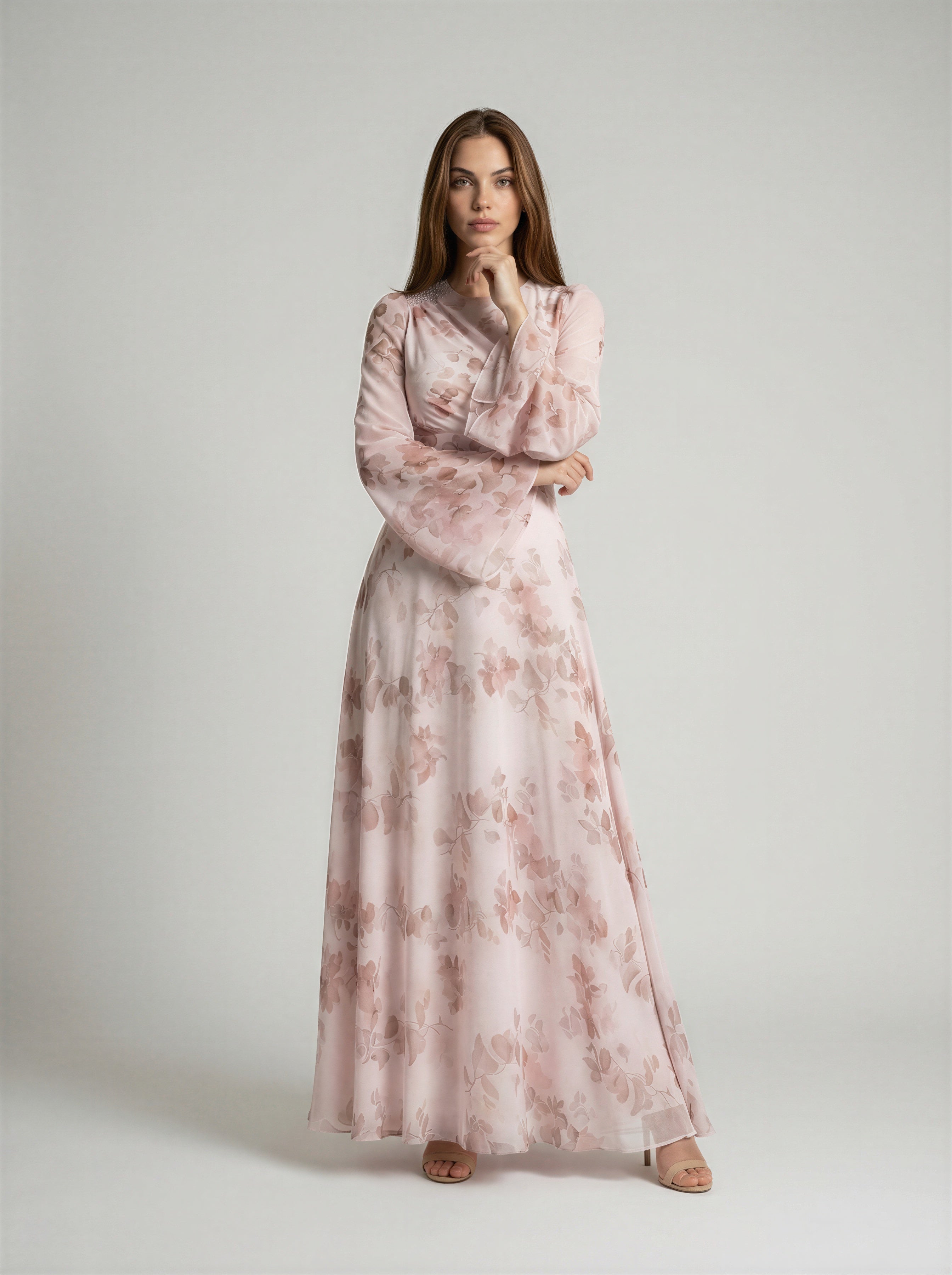 Delicate Floral Maxi Dress JILBAYA