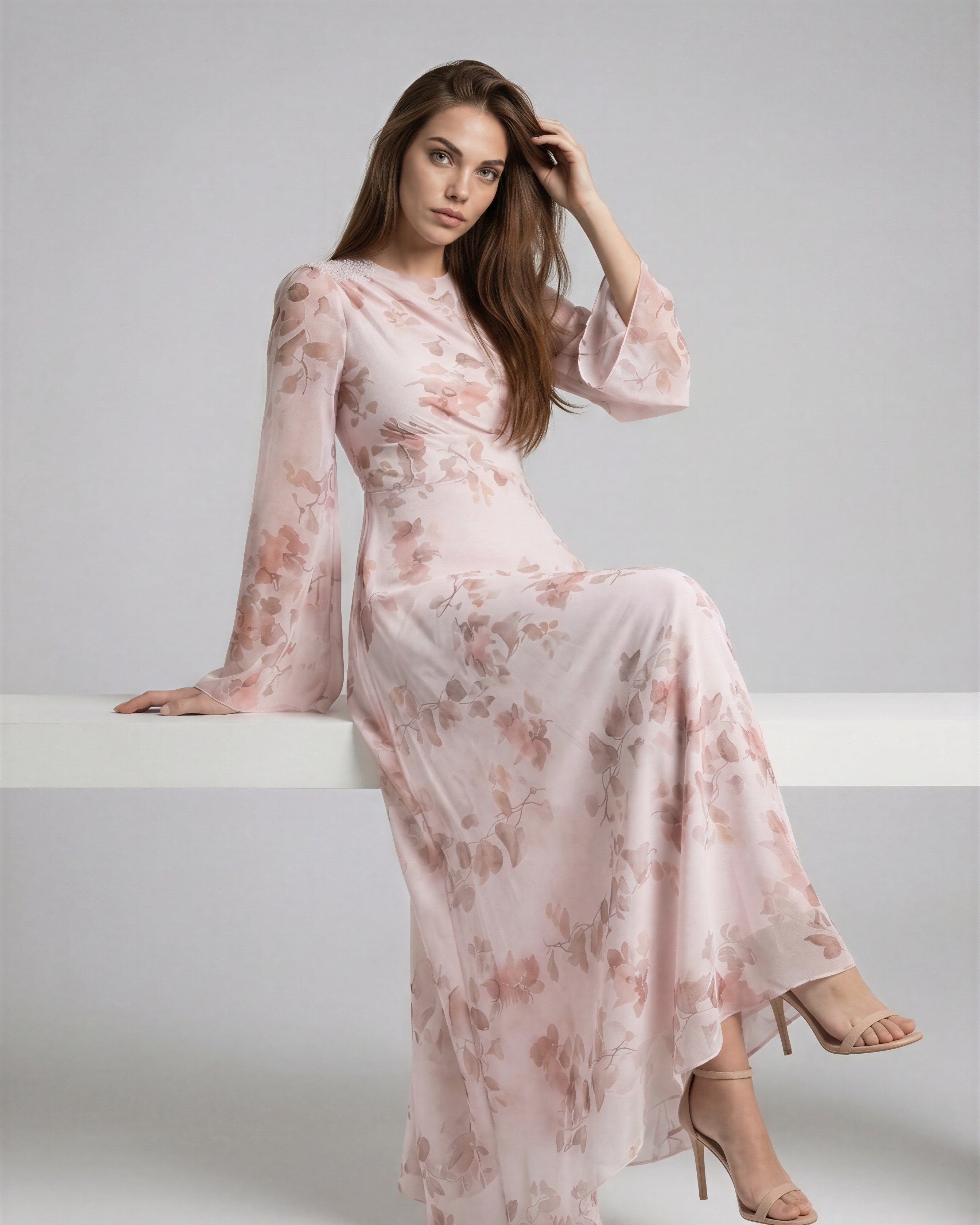 Delicate Floral Maxi Dress JILBAYA