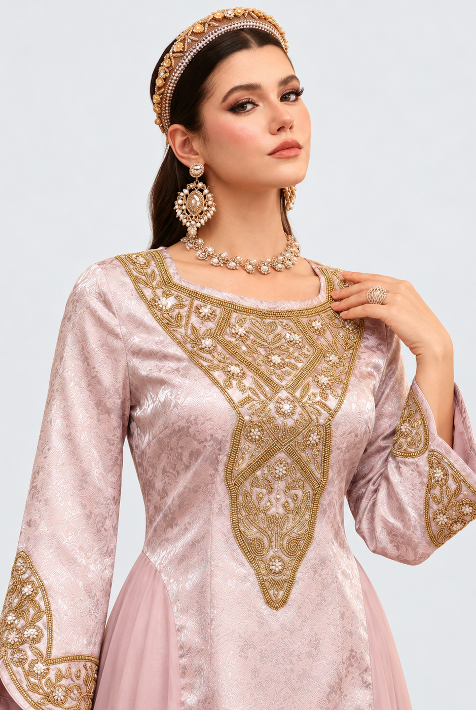 Hafsa Gold Embroidered Abaya JILBAYA