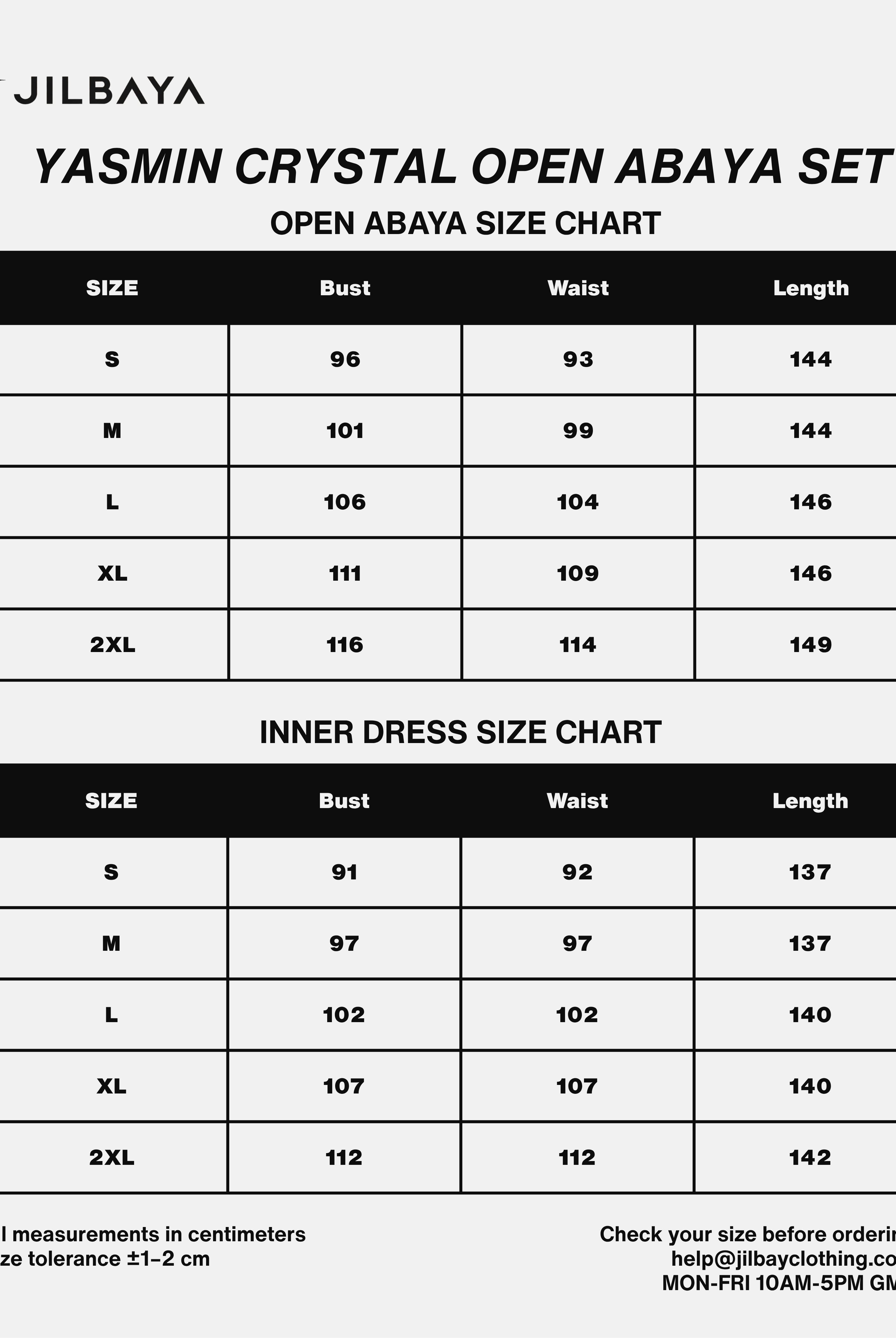 Yasmin Crystal Open Abaya Set JILBAYA