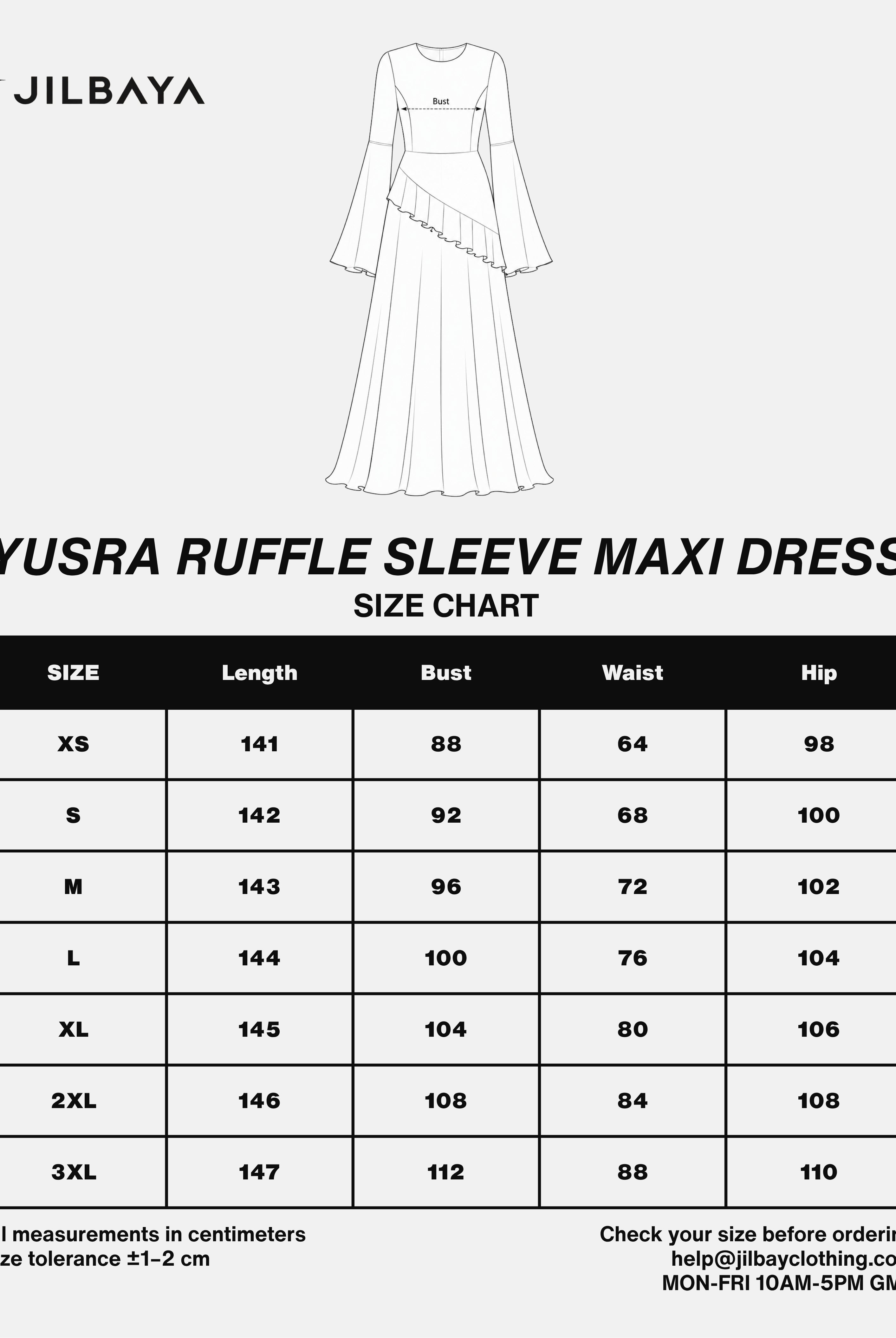 Yusra Ruffle Sleeve Maxi Dress JILBAYA