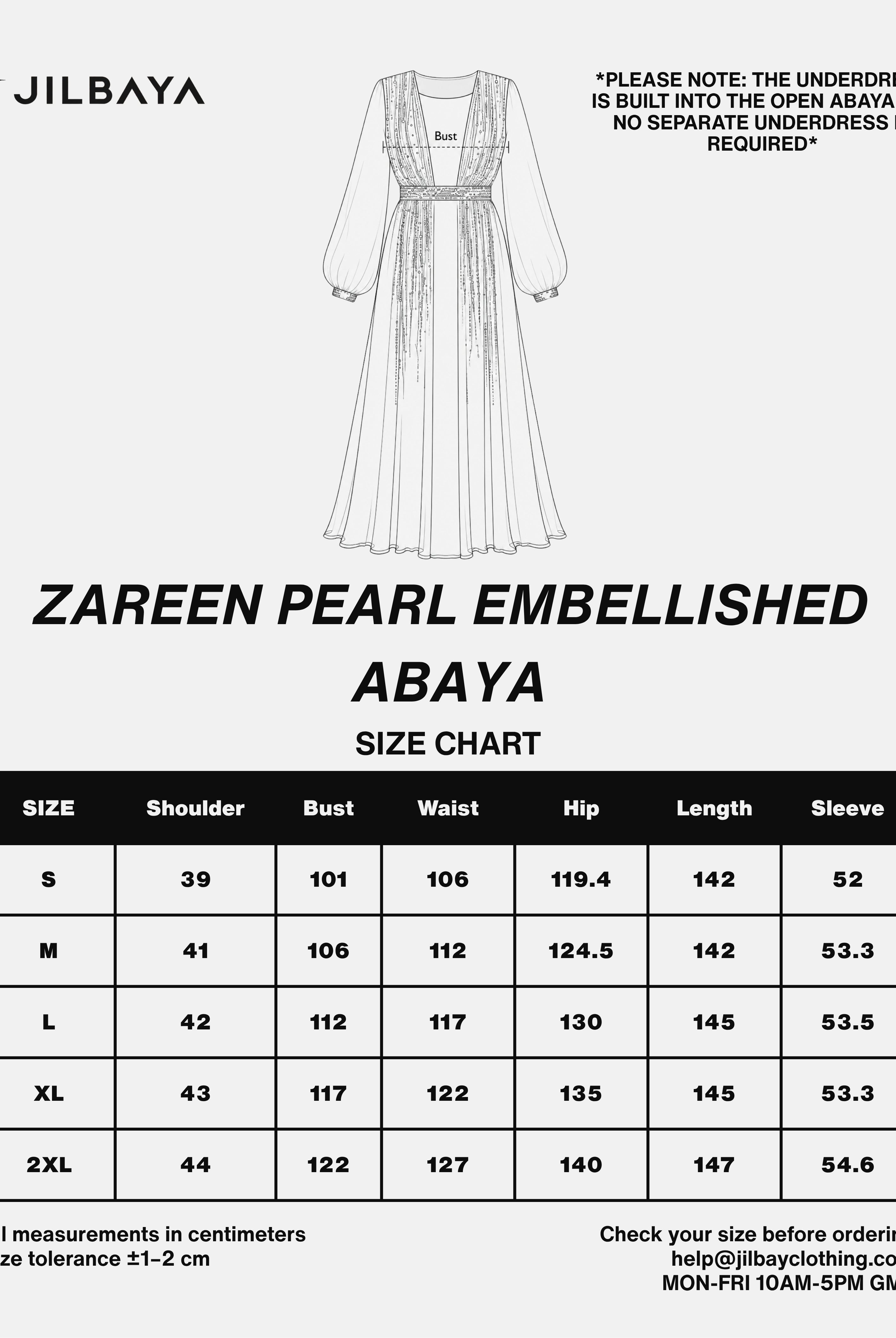Zareen Pearl Embellished Open Abaya Set JILBAYA