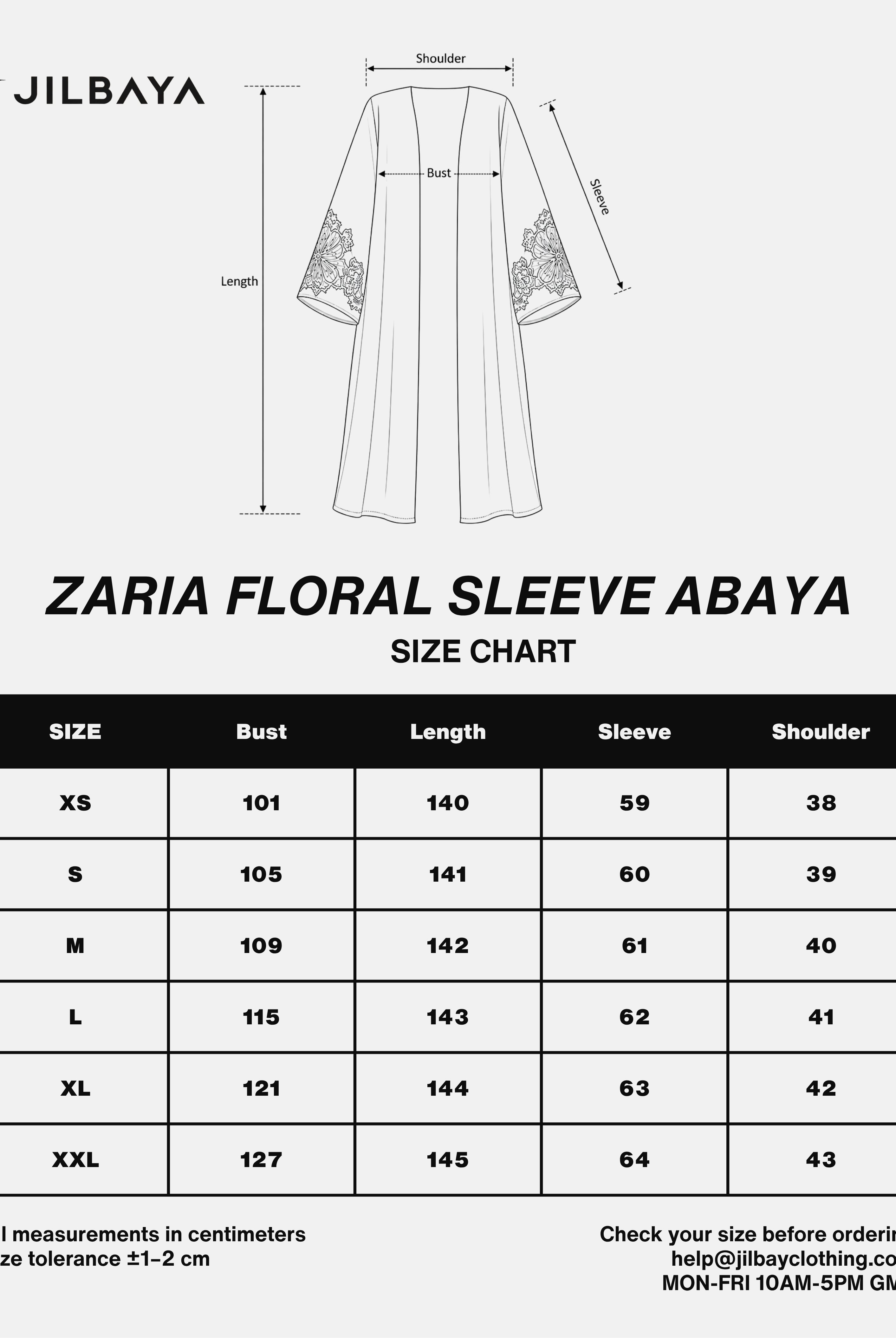 Zaria Floral Sleeve Abaya JILBAYA