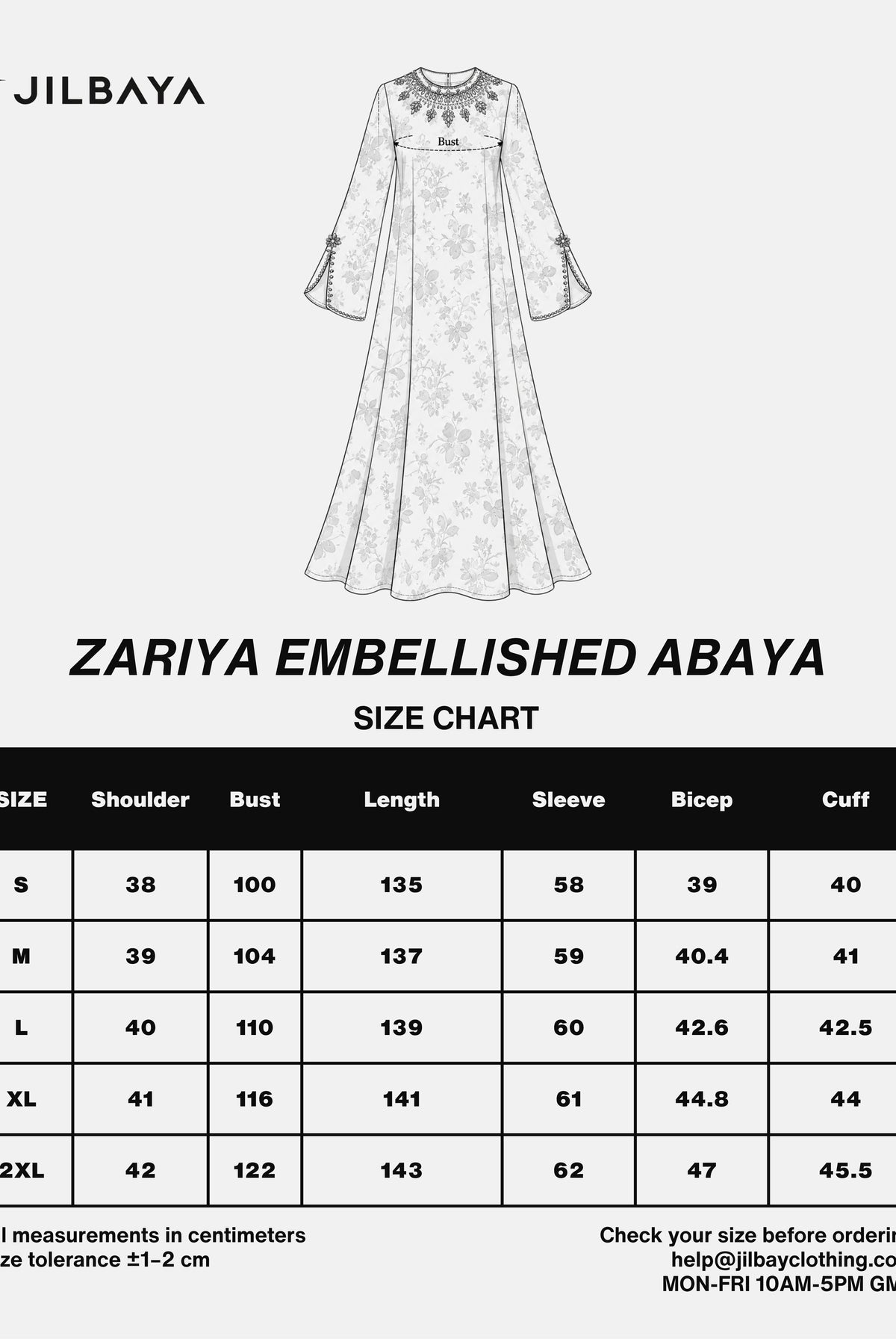 Zariya Embellished Jacquard Abaya JILBAYA
