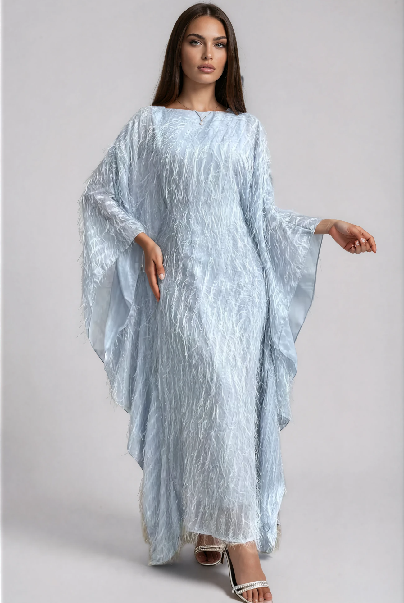 Feathered Texture Kaftan JILBAYA