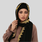 Chiffon Hijab with Gold Lace Edge JILBAYA