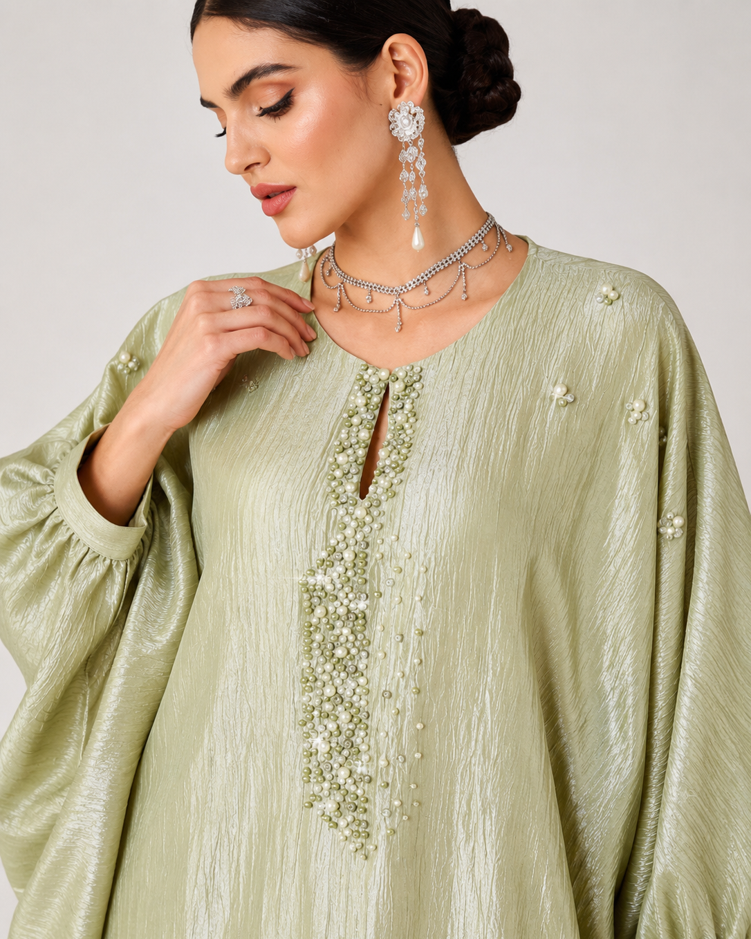 Veyra Pearl Textured Kaftan JILBAYA