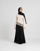 Satin Abaya with Lace Trim JILBAYA