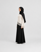 Satin Abaya with Lace Trim JILBAYA