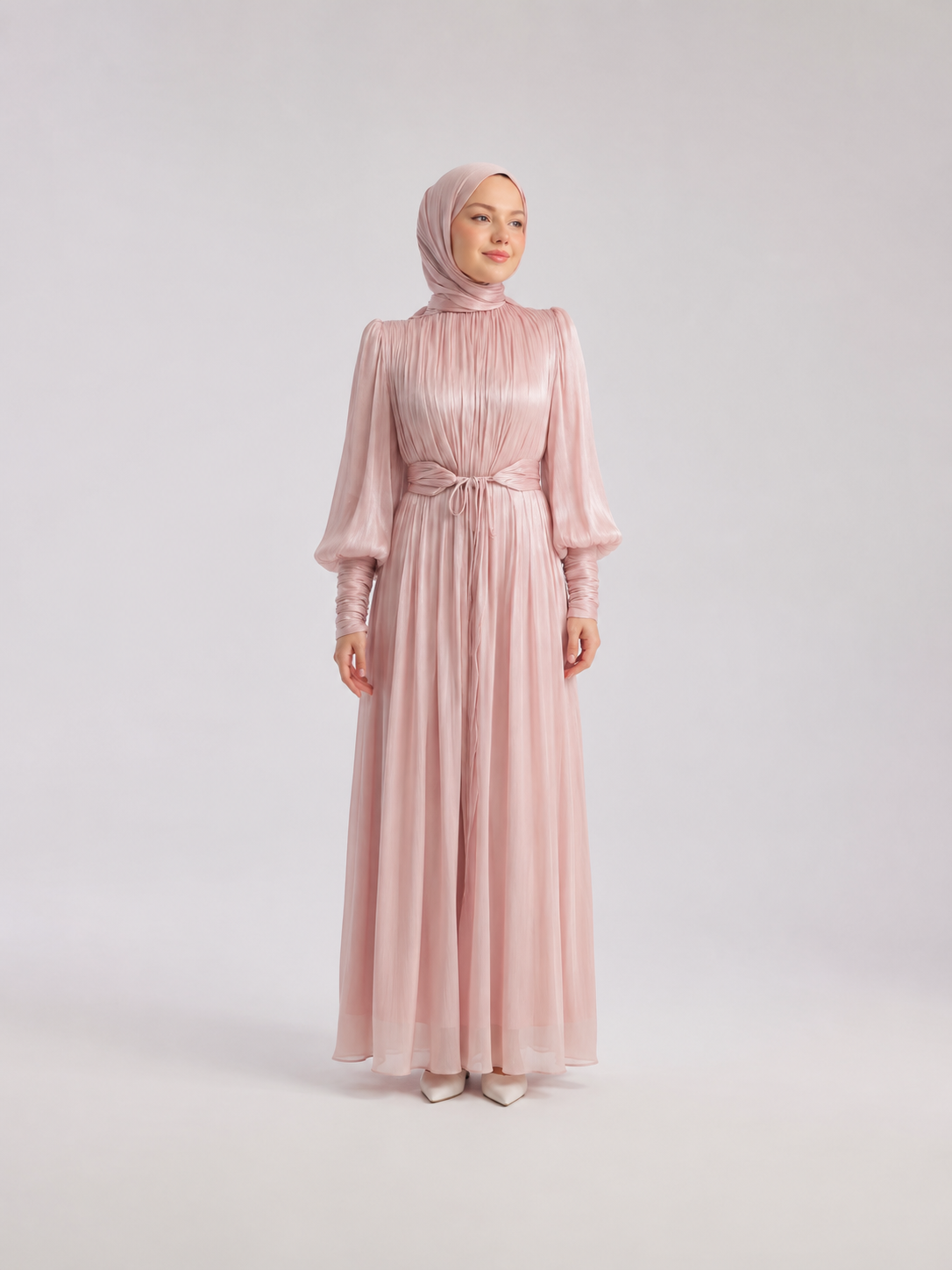 Elegant Ruffle Sleeve Abaya Dress JILBAYA