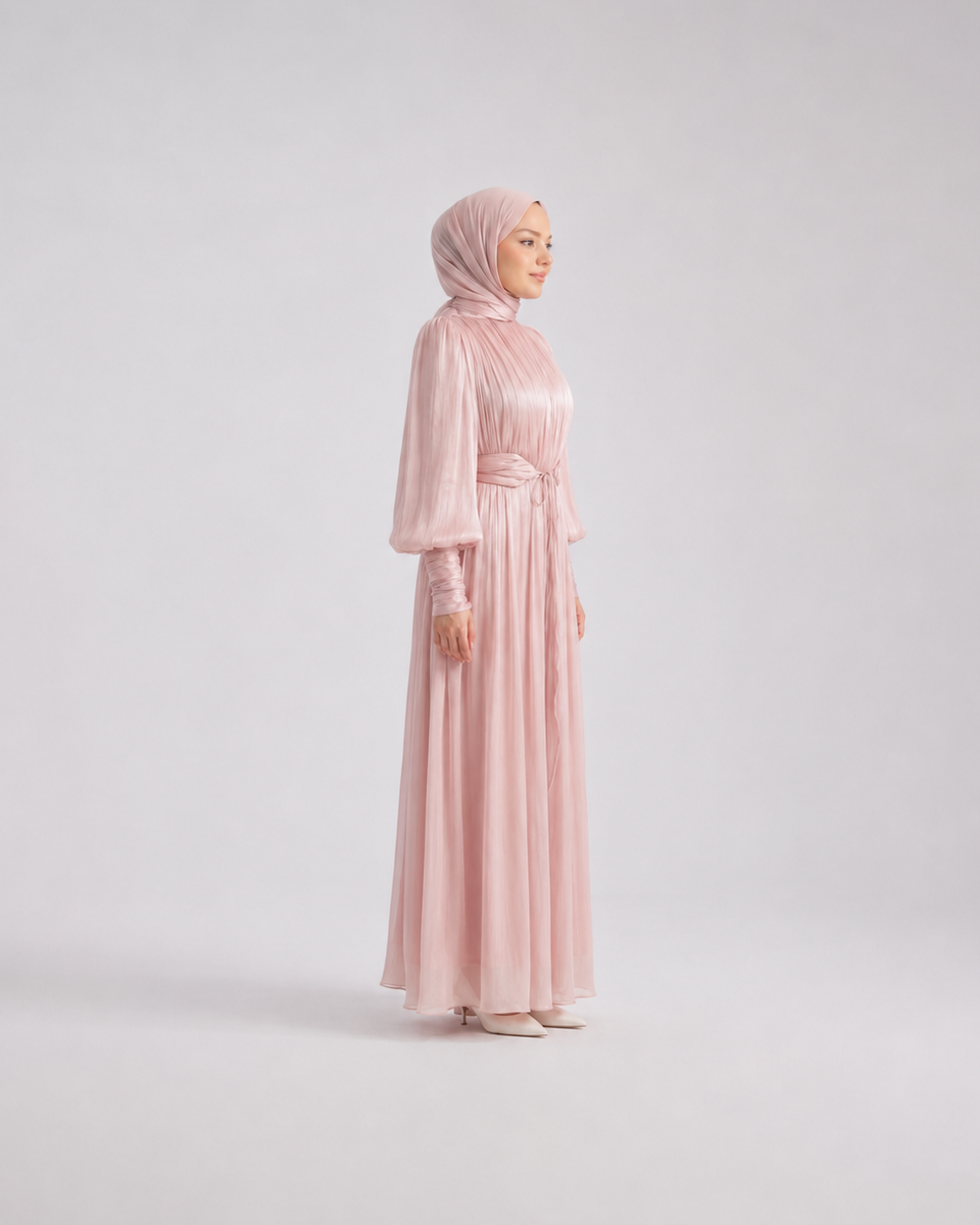 Elegant Ruffle Sleeve Abaya Dress JILBAYA
