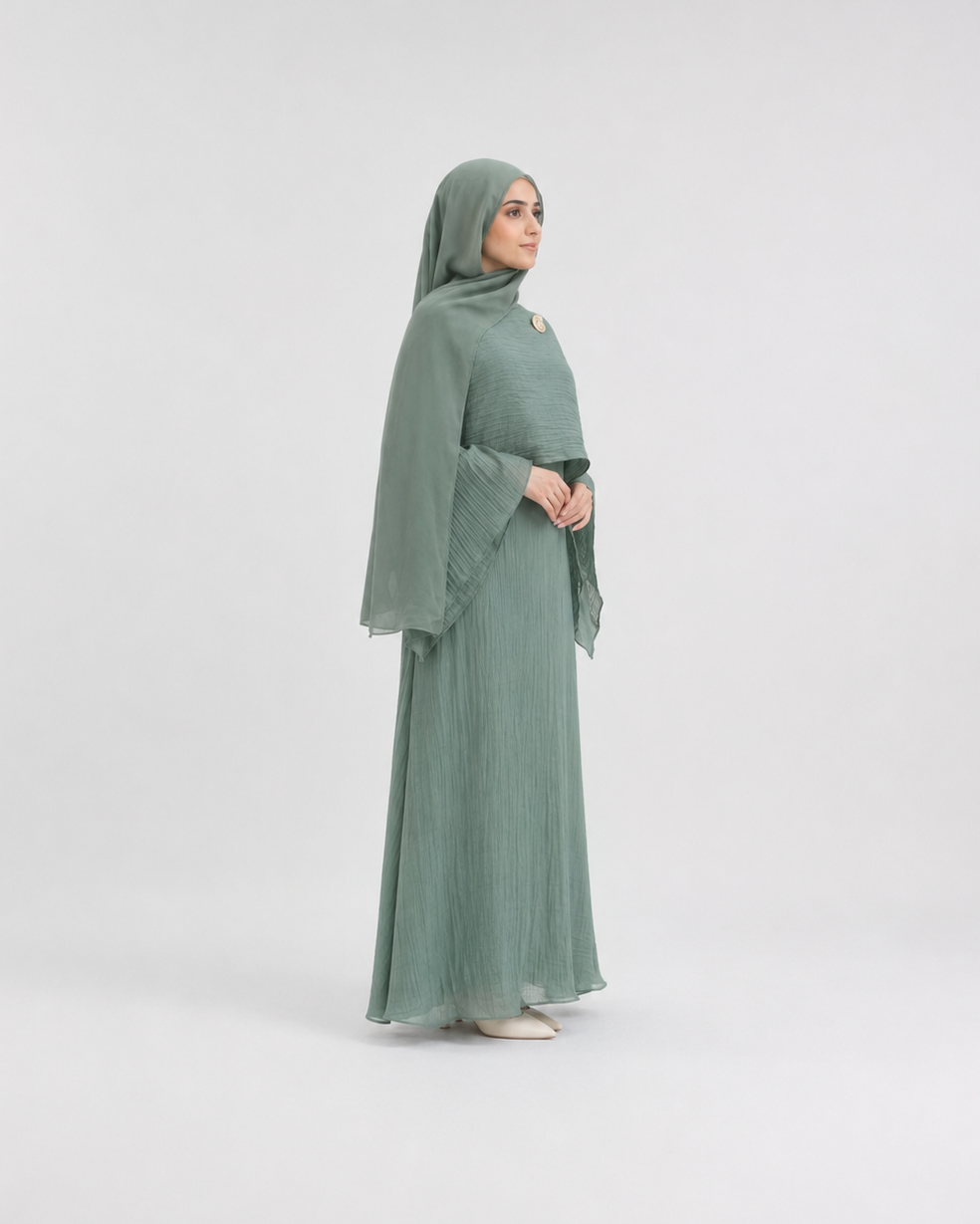 Draped Bell Sleeve Abaya JILBAYA