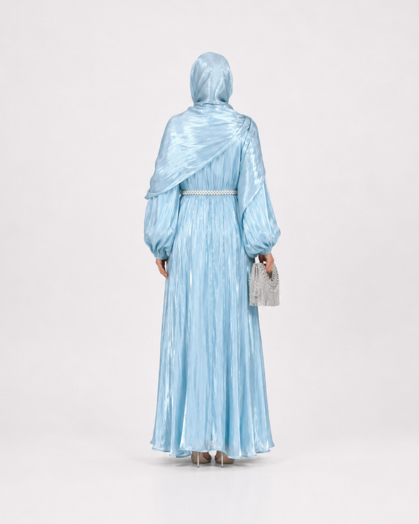 Amira Pearl Draped Abaya Set with Hijab JILBAYA