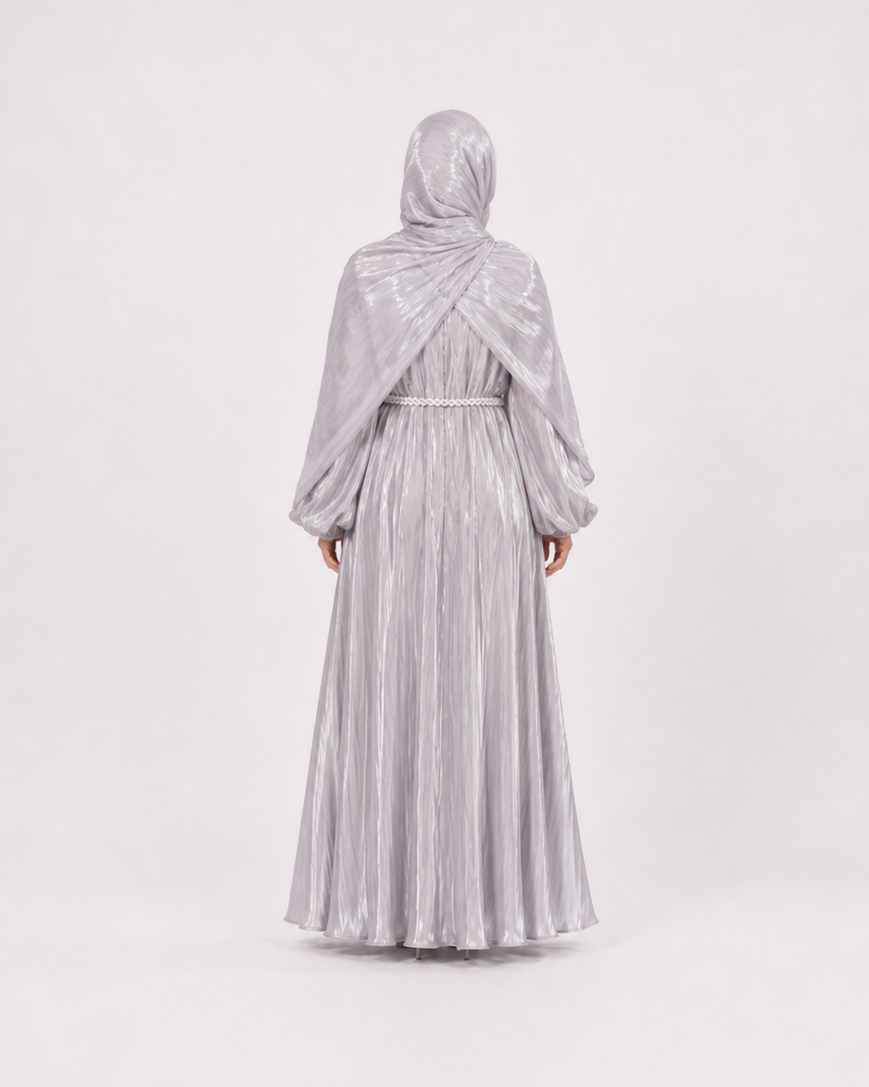 Amira Pearl Draped Abaya Set with Hijab JILBAYA