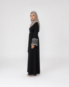 Abaya with Floral Vine Cuff Embroidery JILBAYA