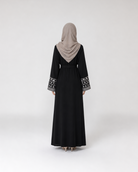 Abaya with Floral Vine Cuff Embroidery JILBAYA