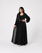 Zareen Pearl Embellished Open Abaya Set JILBAYA