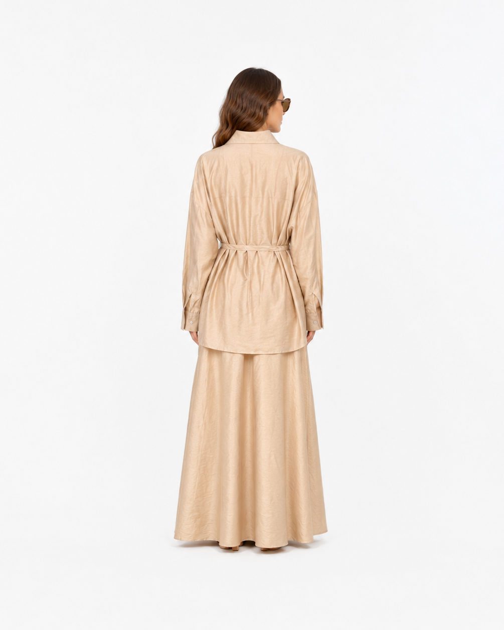 Noura Belted Shirt Co-Ord Set JILBAYA