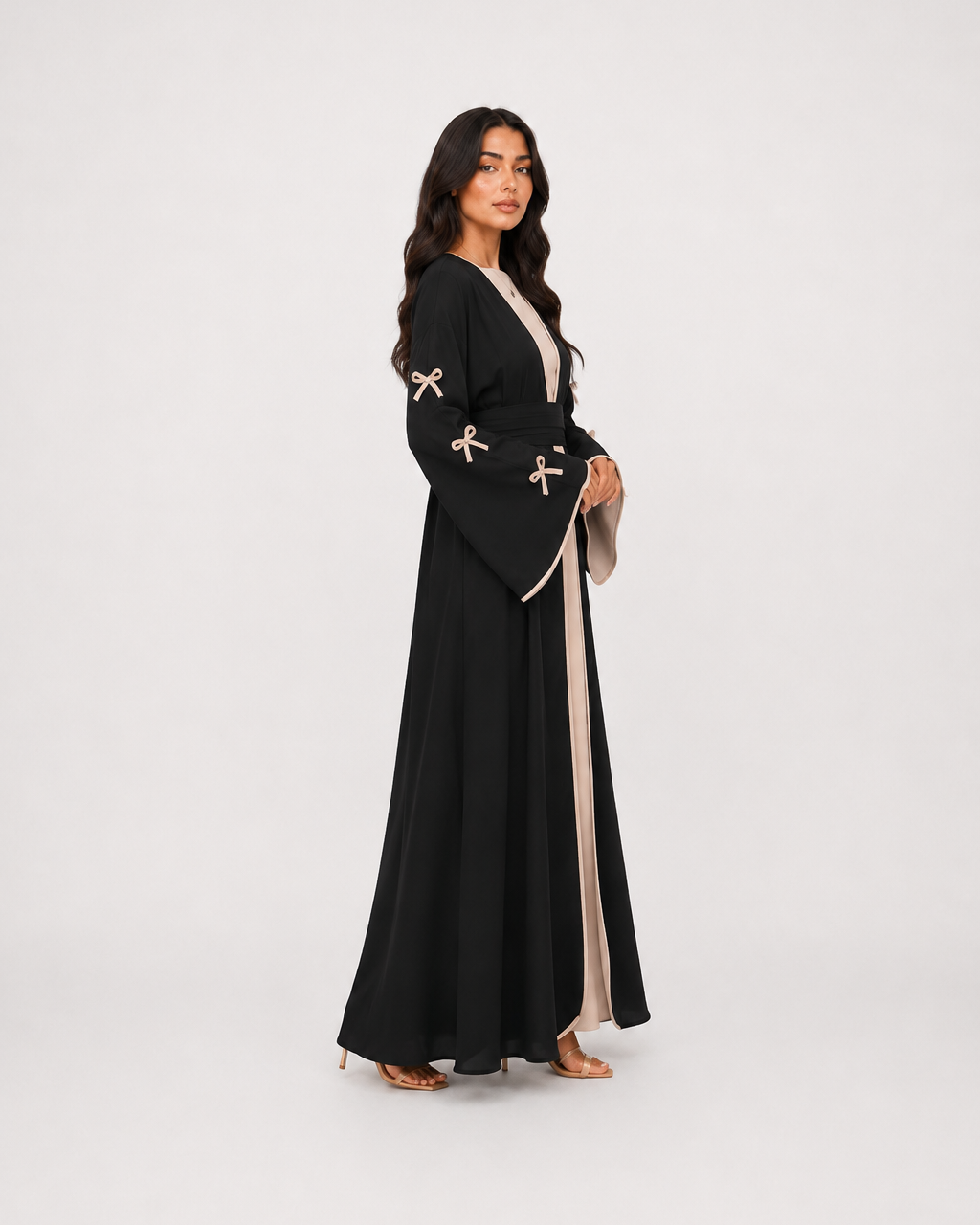 Amara Bow Detail Open Abaya JILBAYA