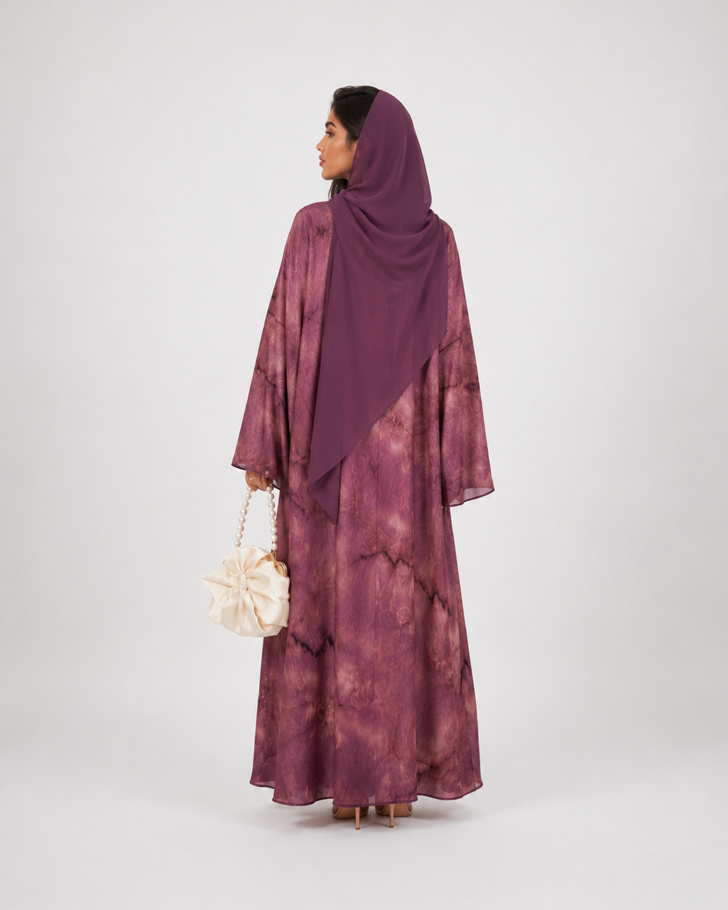 Saira Marble Tie-Front Open Abaya JILBAYA