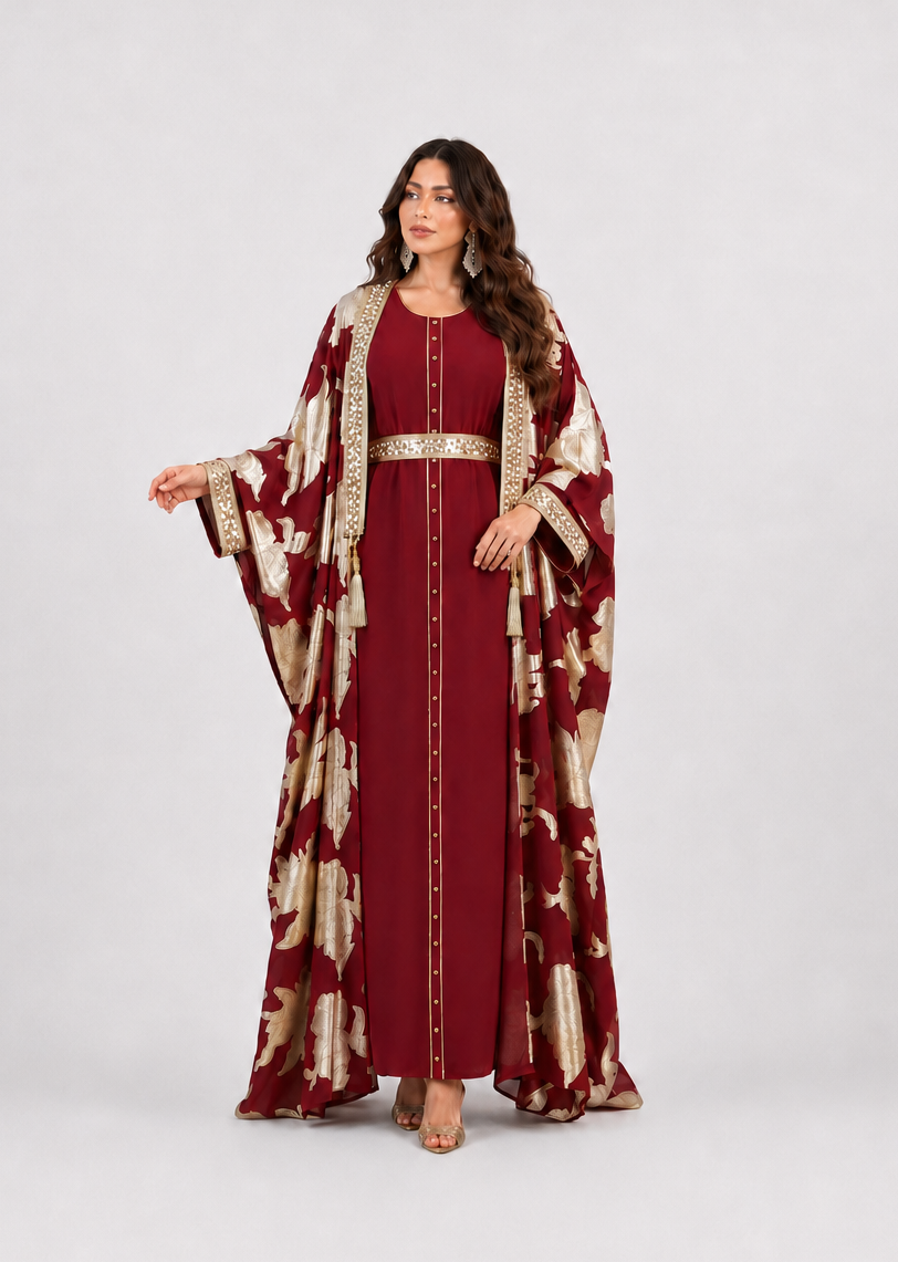 Roya Jacquard Open Abaya JILBAYA