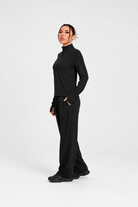Black Zip-Neck Modest Active Top JILBAYA