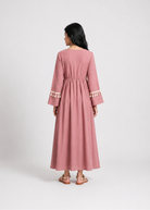 Dusty Rose Tassel Embroidered Girls & Teens Abaya JILBAYA