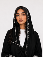 Safa Pearl Embellished Abaya with Matching Scarf JILBAYA