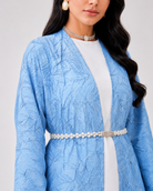 Sky Blue Jacquard Abaya JILBAYA