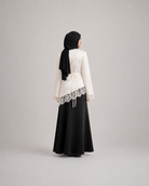 Satin Abaya with Lace Trim JILBAYA