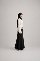 Satin Abaya with Lace Trim JILBAYA