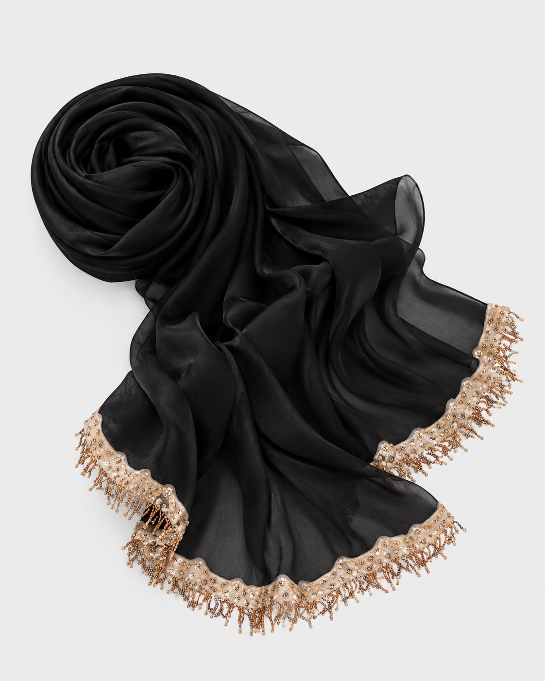 Sequin Tassel Chiffon Hijab JILBAYA