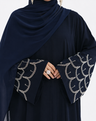 Abaya with Beaded Embroidered Cuffs JILBAYA