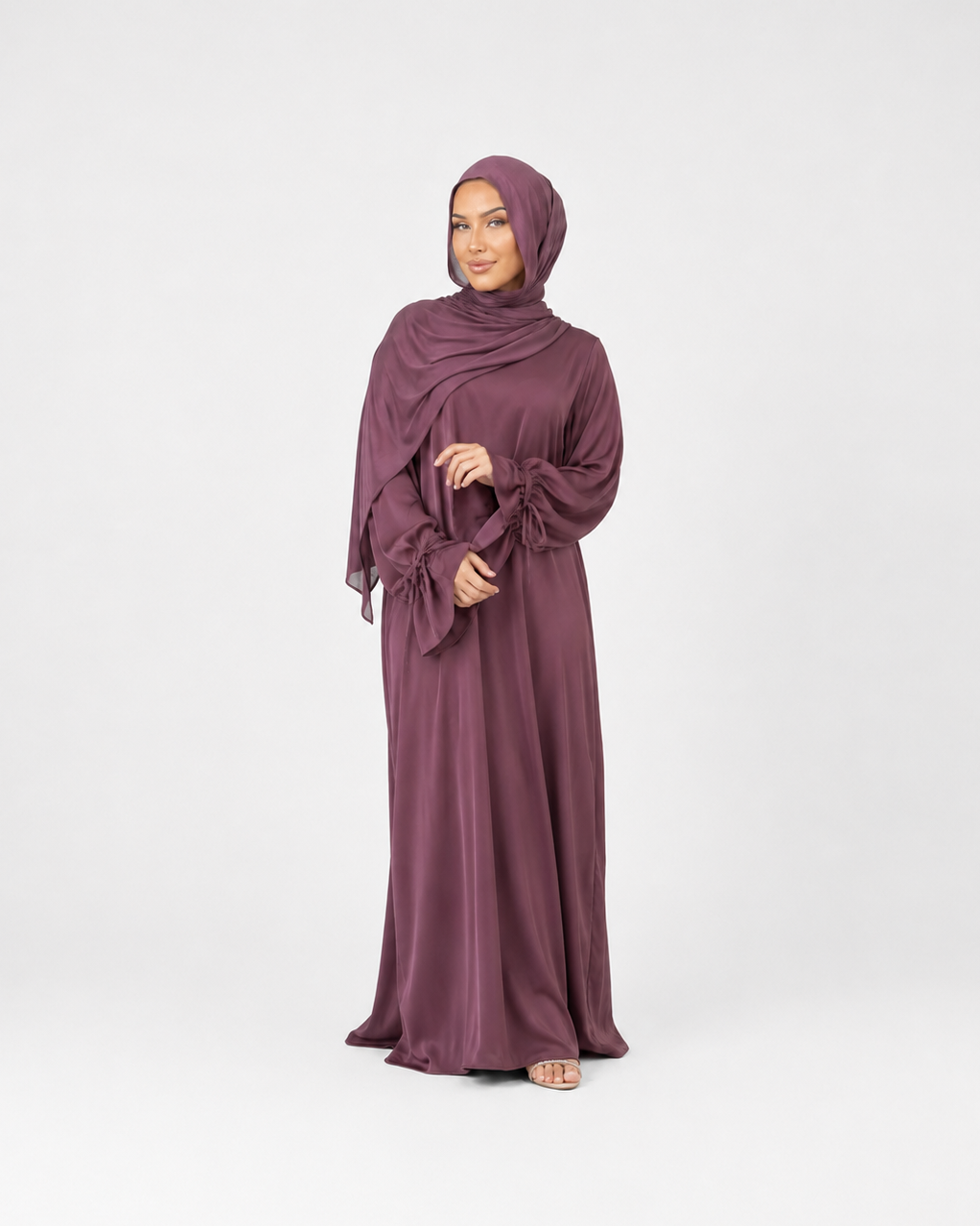 Abaya with Drawstring Cuffs JILBAYA