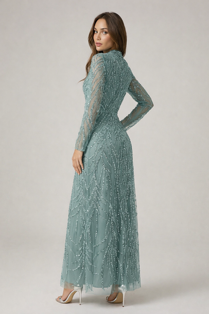 Aurelia Hand-Embellished Tulle Gown JILBAYA