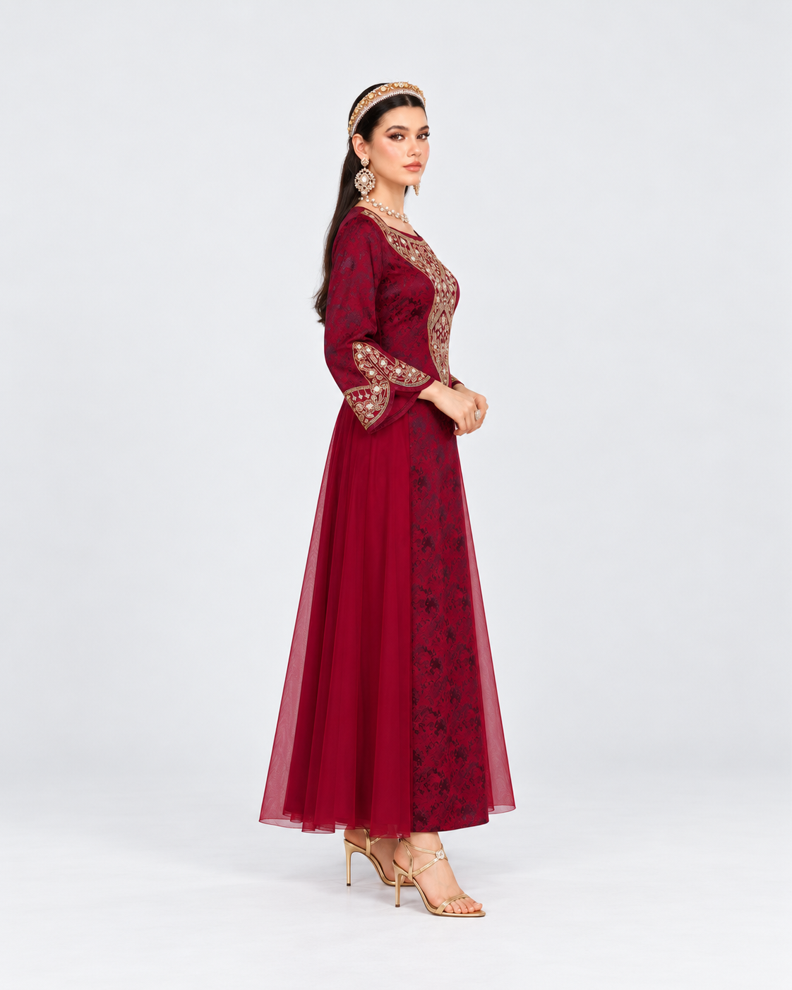 Hafsa Gold Embroidered Abaya JILBAYA