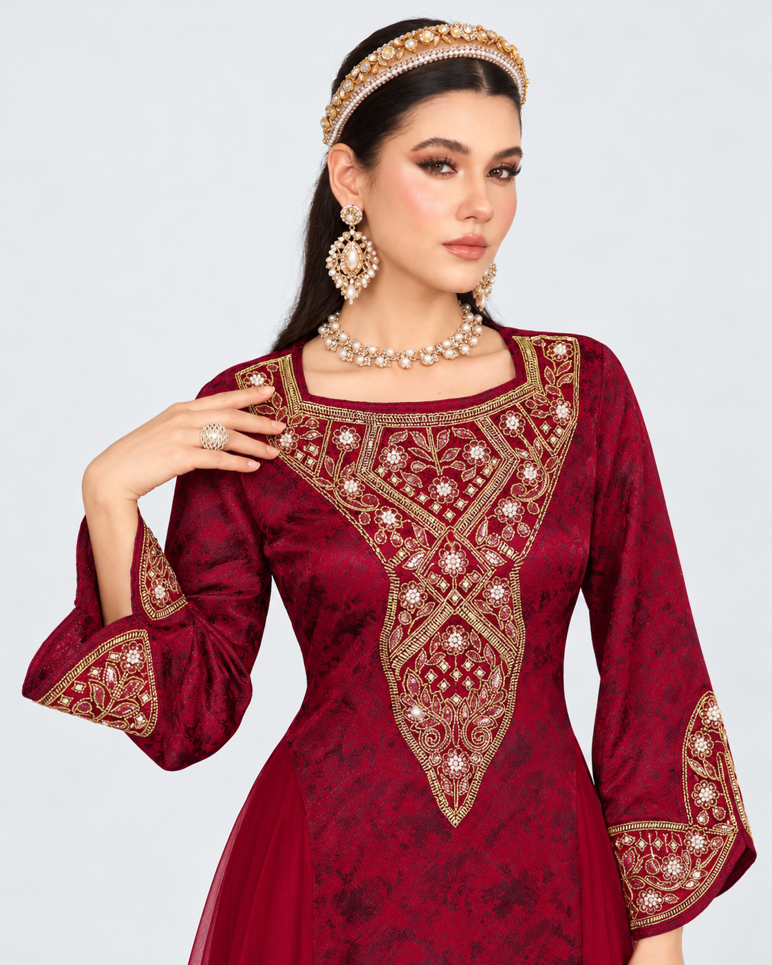 Hafsa Gold Embroidered Abaya JILBAYA