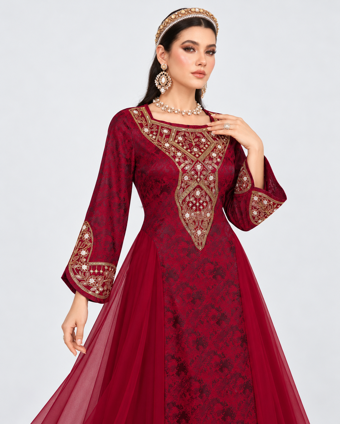Hafsa Gold Embroidered Abaya JILBAYA